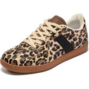 Women’s Brown Glitter Sparkly Trainers Gum Sole Cushioned Insole Sneakers